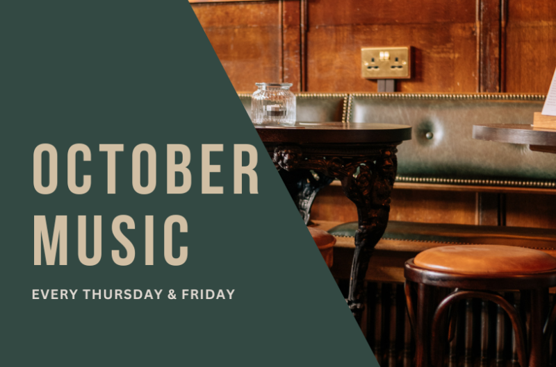 Graphic announcing October Live Music at The Ship